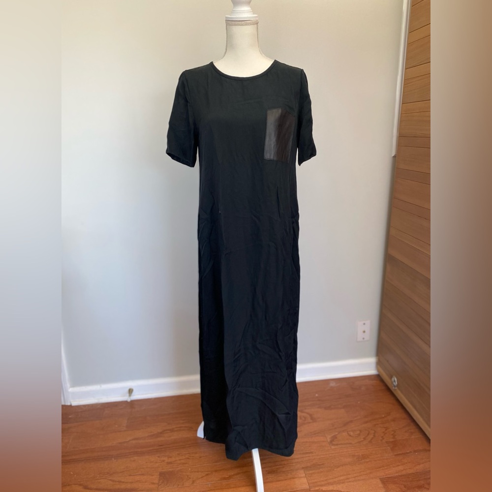 Marisfrolg Black SS Sheath Dress w Drawstring Center Back Detail
